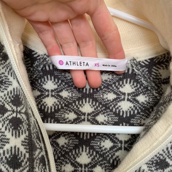 Athleta wool blend Nordic style high neck zip up - Picture 7 of 7